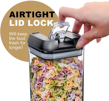 Airtight Food Storage Containers with Lids, 7 PCS BPA Free Kitchen Plastic Storage Containers for Dry Food,Flour and Sugar, for Pantry Organization and Storage