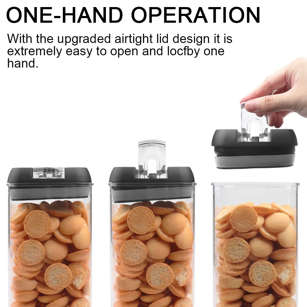 Airtight Food Storage Containers with Lids, 7 PCS BPA Free Kitchen Plastic Storage Containers for Dry Food,Flour and Sugar, for Pantry Organization and Storage